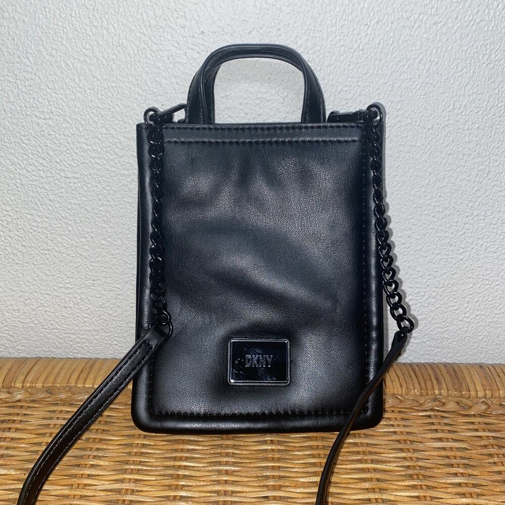 Dkny Magnolia Mini Crossbody Bag With Chain Detail Strap Black